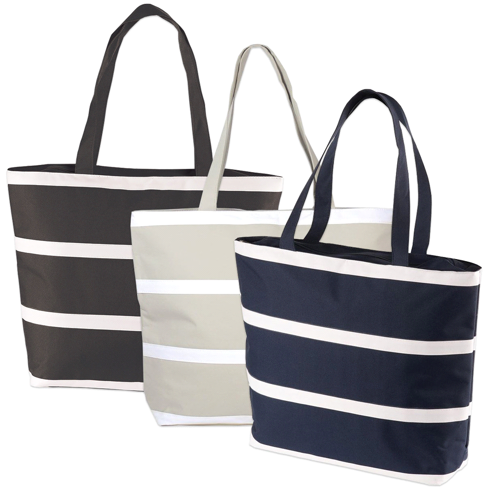Striped Insulated Cooler Bag
