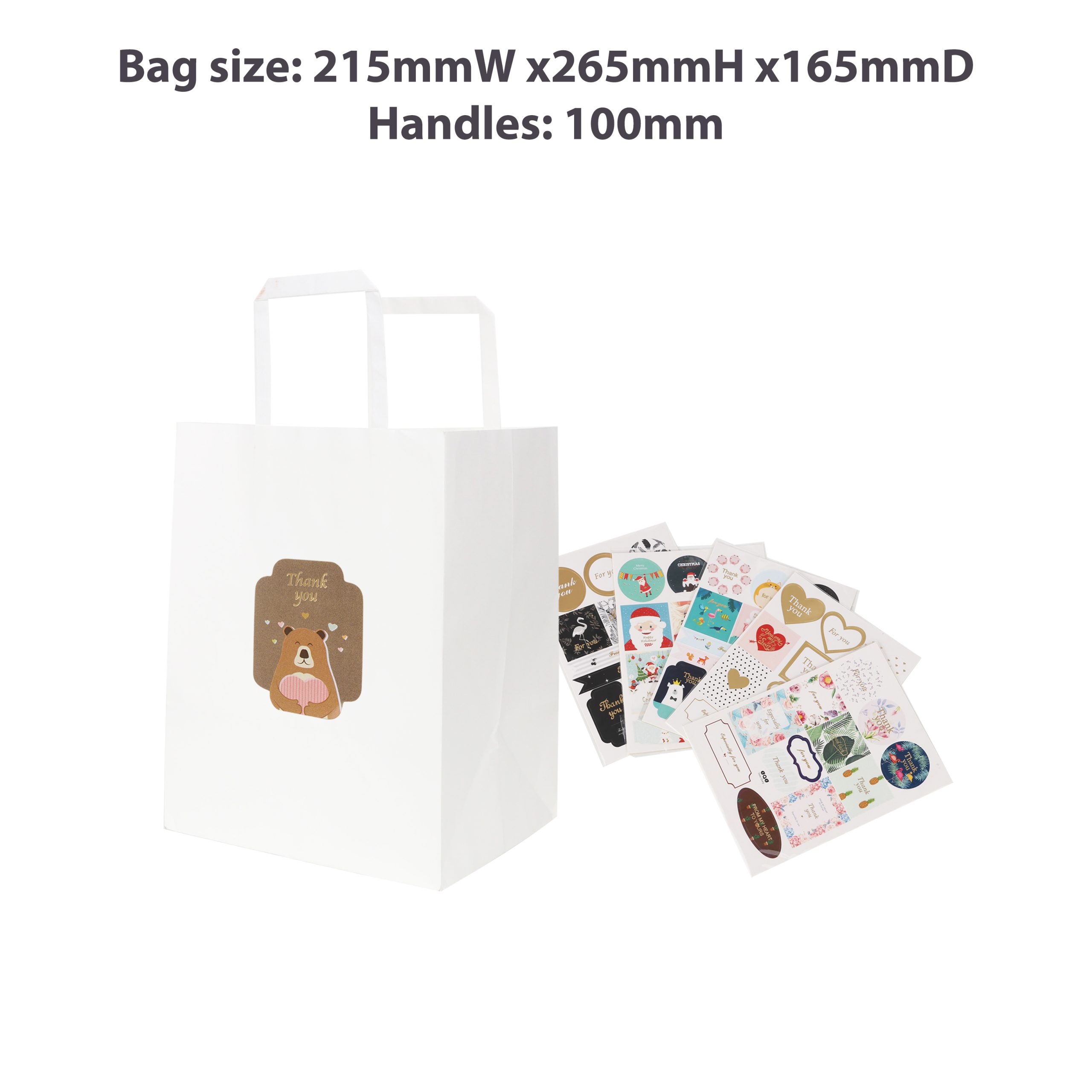 Flat Handle Kraft Paper Bag(215x265x165mm) - Image 6