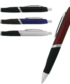 Pen METAL  with coloured barrel and black rubber grip Luxor